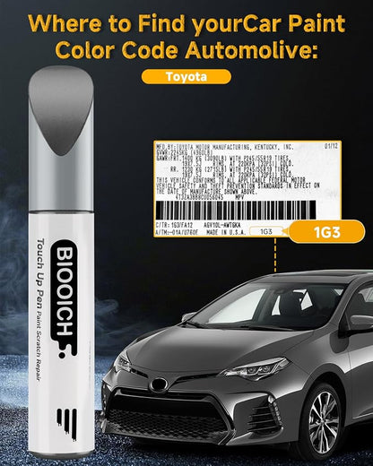 Touch Up Paint Pen Exact Color Match Car Chip and Scratch Repair (for Toyota, Magnetic Gray Metallic(1G3))