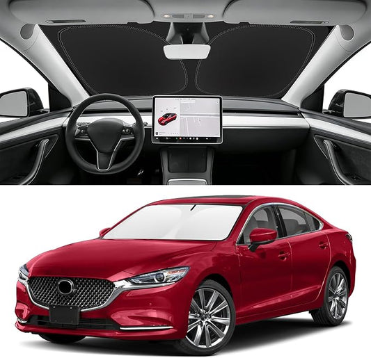 Custom Fit Windshield Sun Shade for Mazda 6 2014-2021, Blocks UV & Heat, Front Window Sunshade Accessorie, Easy Fold & Store Keep Your Car Cooler