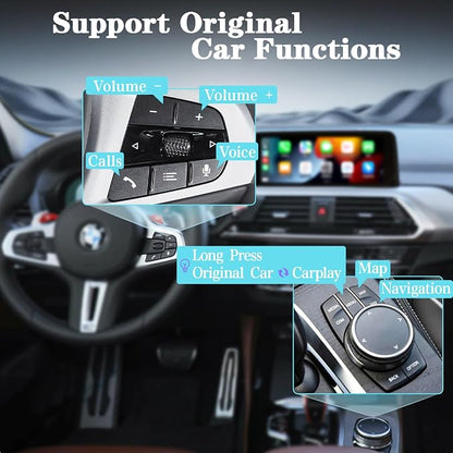 Wireless CarPlay Android Auto Retrofit Kit Decoder Box for BMW NBT System 1/2/3/4/5/6/7 Series X3/X4/X5/X6,Support Mirror Link,Camera, GPS, Siri, YouTube, for BWM Accessories