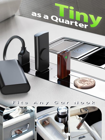 Mini Wireless CarPlay Adapter for iPhone & Android Auto (2026 Upgrade), No Delay, Fast Stable, Plug & Play, Converts Wired to Wireless Carplay Dongle, for Cars from 2016, USB-A/Type-C Brown