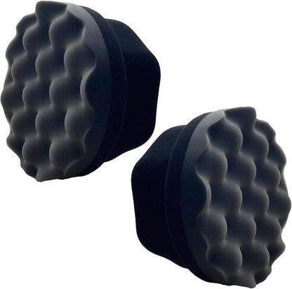 2 Pcs Large Tire Shine Applicator, Reusable Tire Dressing Applicator Wave Contoured, Tire Sponge Pads for Car Detailing Cleaning, 4.33 inch