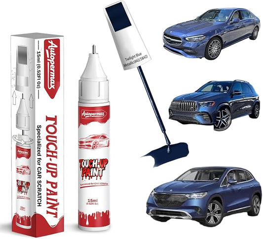 842/5842 Twilight Blue Metallic Car Touch Up Paint for Mercedes-Benz, Autopermax Color Accurate Two-In-One Car Paint Scratch Repair Pen, Professional Scratch Remover for Vehicles Chips and Nicks Scuff