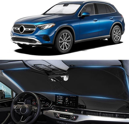 INSAUTO for GLC Windshield Sunshade Foldable Sun Shade Custom-fit for Mercedes Benz 2016-2022 GLC SUV GLC300 Windshield Cover Car Front Window Sun Visor Shield Keeps Your Vehicle Cool Accessories