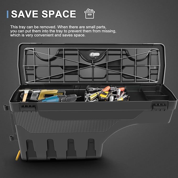 Left Driver Side Right Passenger Side Truck Bed Tool Box Compatible For Chevrolet Silverado 1500 2007-2018, For Chevrolet Silverado 1500 LD 2019