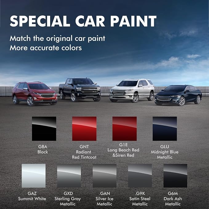 G9K/WA464C Satin Steel Metallic Touch Up Paint Compatible with Chevrolet, DIY Car Paint Scratch Repair, Quick & Easy Fix Automotive Scratch Repair for Chevy Silverado/Equinox/Trax/Tahoe