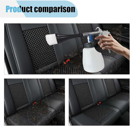 Car Cleaning Gun Kit, High-Pressure Air Blow Gun with 1L Foam Bottle, 2 Nozzles, Car Interior Cleaning Kit, Auto Detailing Spraying Washing Gun for Car Seats, Carpets (4PCS)