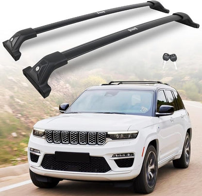 330 LBS Lockable Roof Rack Cross Bars Fit for Jeep Grand Cherokee L 2021-2026 & Grand Cherokee WL 2022-2025 2026, Aluminum Crossbars, Rooftop Luggage Cargo Carrier Accessories for Kayak Bike