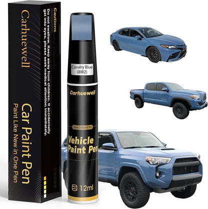 8W2 Cavalry Blue Touch Up Paint Compatible with Toyota, Exact Match Car Paint Pen Automotive Scratch Repair Remover Kit Quick & Easy Solution for Vehile Chips and Nicks