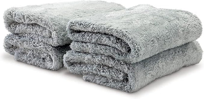 Griot's Garage Microfiber Ultra-Plush Edgeless Towels for Car Detailing, Cleaning, and Polishing, Lint and Scratch-Free, 16” x 16”, Set of 4, 10286