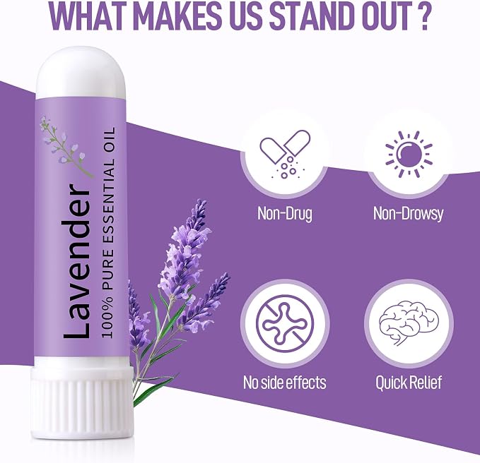Hion Nausea Relief Inhaler-Lavender, Natural Essential Oils Inhalers