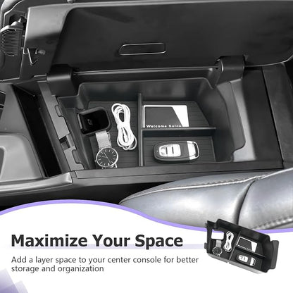 LUWU 2024-2026 Charger Daytona Center Console Organizer for 2024 2025 2026 Charger Daytona R/T Scat Pack Accessories OEM Fit Armrest Console Storage Box Insert Tray Durable ABS Material Black