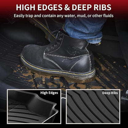 LASFIT Floor Mats for Mercedes Benz GLE SUV 2020-2026 350/450/ 53 AMG (Not Fit Coupe; Fit 5 Seats), All Weather TPE Anti-Slip Floor Liners Custom Fit GLE Car Mats, 1st & 2nd Row Set, Black