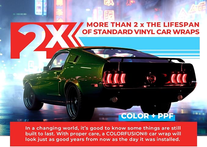 ColorFusion PPF by VViViD, Gloss Urban Green Dry Apply PPF Vinyl Car Wrap Roll 6ft x 5ft