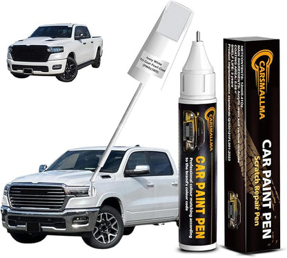 Ivory White Tri-Coat Pearl-Coat(PWD/JWD) Car Touch Up Paint for Ram, Color Accurate Car Paint Scratch Repair Pen Kit Quick & Easy Fix Vehicle Chips and Automotive Nicks Scuff