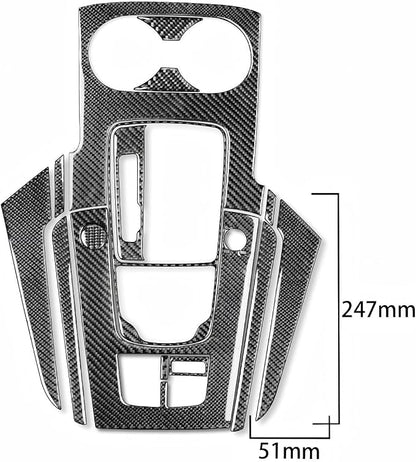 Real Premium Carbon Fiber Sticker Compatible with Audi A3 S3 RS3 8V 2013 2014 2015 2016 2017 2018 2019 Car Gear Shift Panel Water Cup Holder Panel Decor Kit Auto Interior Accessories 15pcs Black