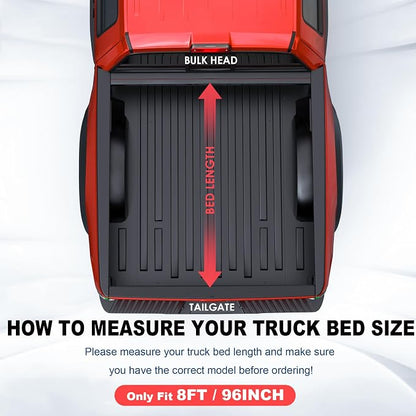 MOSTPLUS 8FT Roll-Up Soft Vinyl Truck Bed Tonneau Cover Compatible with 2009-2014 Ford F150 F-150 (Excl. Raptor Series) Styleside 96 inch