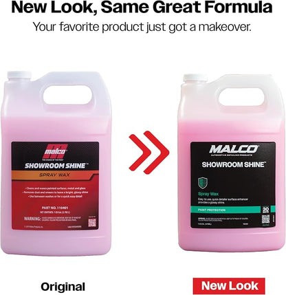 Malco Showroom Shine Spray Car Wax and Instant Detailer - Best Car Wax Spray for Professional Finish/Easy to Use Instant Detailer/Cleans and Waxes Painted Surfaces, Metal and Glass (110401)