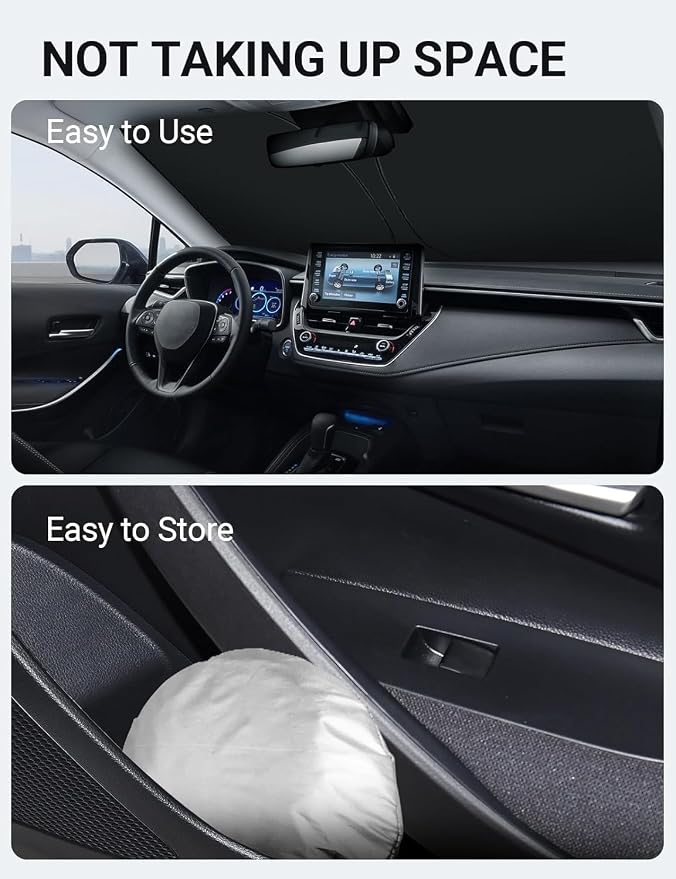 Proadsy 2026 Upgrade Windshield Sun Shade Custom Fit Toyota Corolla 2019-2025 2026 4-Layer Foldable Front Sunshade Protector Sun Visor Blocks UV Rays Keep Car Cooler Accessories
