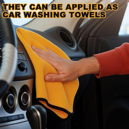 Tallew 80 Pcs Yellow Microfiber Towels: 16"x16" Microfiber Drying Towels Bulk Micro Fiber Car Cleaning Cloth for Cars Drying Washing Polishing Cleaning Household Supplies