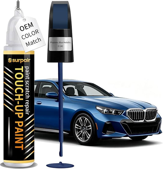 Phytonic Blue Metallic C1M Touch up Paint for BMW OEM Color Match Car Scratch Repair Kit for Nicks & Chips Scratches Quick & Easy Paint Fix 2-In-1 Car Scratch Remover Pen