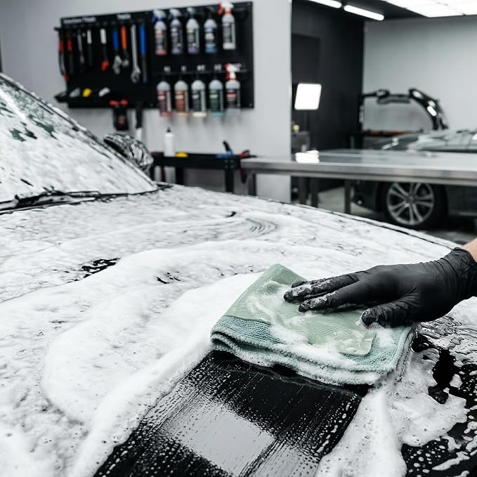 3 Pack Micro-Rib Clay Towel for Auto Detailing, Fine Grade Synthetic Decontamination Towel for Car Paint & Glass, Smooth Glide Surface Prep for Polishing, Wax & Ceramic Coating