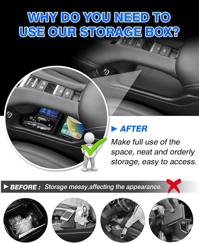 Autorder Lower Console Organizer Tray for 2023-2025 2026 Honda HRV Accessories - Center Console Bottom Storage Insert Tray - ABS Black