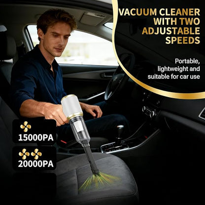 2 in 1 Handheld Car Vacuum Portable Cordless, 2 Speed Handheld Vacuum 20000PA High Power Air Blower & Pump & Air Duster, Mini Hand Held Vacuum Rechargeable for Home, Car, Office, Pet Hair