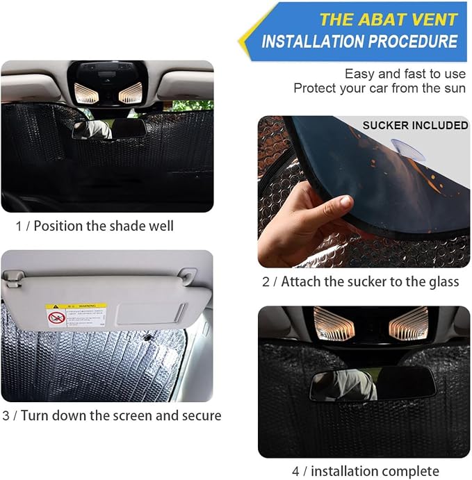 Windshield Sun Shade Dragons Front Window Block UV Shades Visor Reflective Retractable for Car SUV Trucks