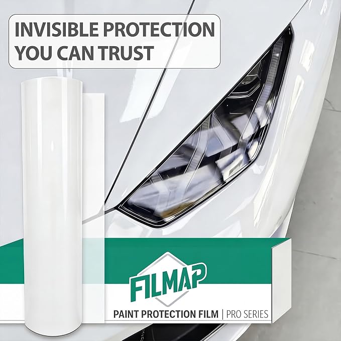 TPU PPF Hydrophobic Clear Paint Protection Film Self Healing Car Clear Glossy Wrap Film (1ft x 5ft, Gloss White)