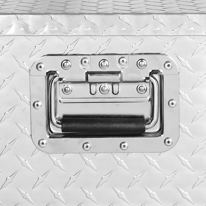 FORWODE 20 Inch Aluminum Truck Tool Box Lockable Truck Bed Tool Box Waterproof Truck Bed Storage Box with Side Handle Small Truck Tool Chest for Pickup, Truck Bed, RV, Trailer & Garage (Silver)