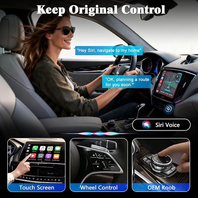 4-in-1 Wireless CarPlay Screen Mirroring Adapter for Apple CarPlay/Android Auto, 2026 Upgraded AirPlay MirrorLink Adapter, CarPlay Dongle Convert Wired to Wireless, Type C Extension, Plug & Play