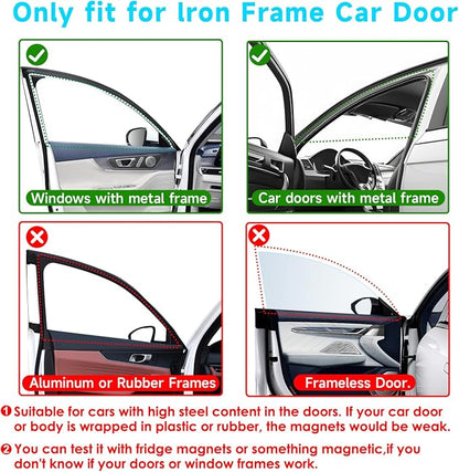2 PCS Car Window Shades, Magnetic Double Layer Car Side Window Sun Shades with Full Shade/Half Shade, Front Window Covers for Driver,Car Accessories