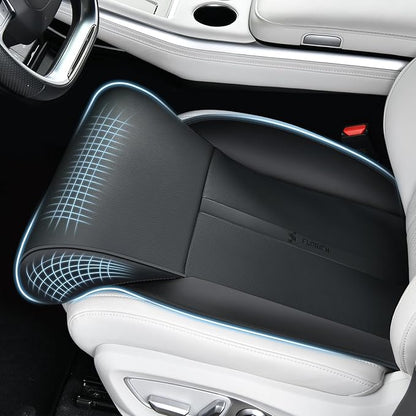 FLORICH Car Seat Extender Leg Support Cushion for Driver Seats Office Chair, Leather Widened seat Cushion for Long Drivers Universal Car Seat Cushion Legs Rest Pads-Black