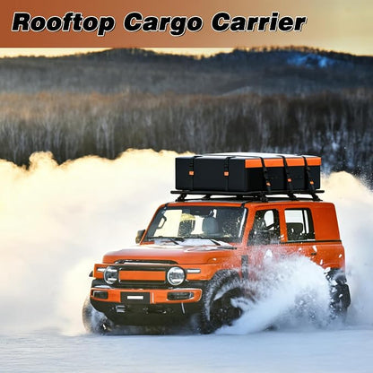 21 Cubic Feet Rooftop Cargo Carrier - Heavy Duty Waterproof Car Roof Bag for All Vehicles with or Without Rack, Includes Anti-Slip Mat, 6 Door Hooks & Luggage Lock