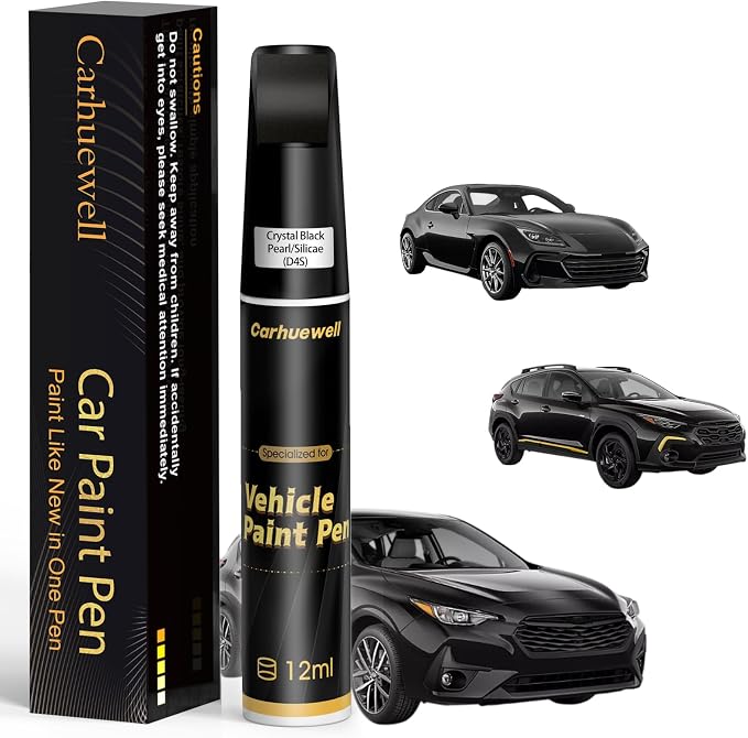 Crystal Black Pearl/Silicae(D4S) Touch Up Paint Compatible with SUBARU, Exact Match Car Paint Pen Automotive Scratch Repair Remover Kit Quick & Easy Solution for Vehile Chips and Nicks