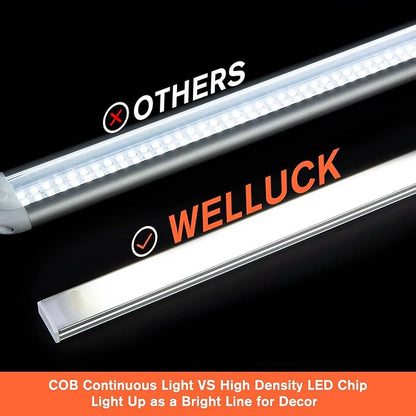 WELLUCK 12V Interior LED Light Bar, 1600LM COB Interior Light Strip w/Switch for Car, Trailer, Truck Bed, Van, RV, Cargo, Boat, Cabinet, Slim Enclosed Trailer Lights Fixture, 12 Volt Led Lighting