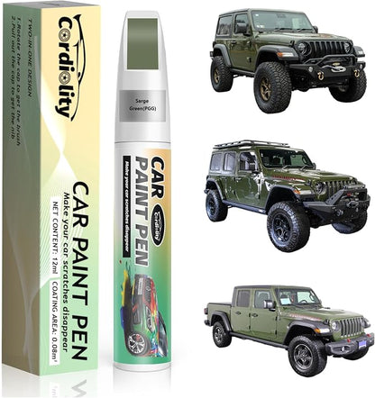 Car Touch Up Paint Sarge Green(PGG) for Jeep, Color Accurate Car Scratch Repair Remover Pen Fix Auto Paint Chips and Nicks