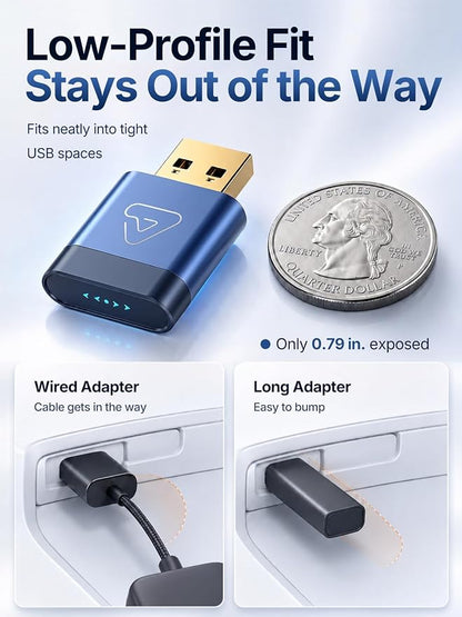 Wireless CarPlay Adapter for Apple Daily Commute, Wired to Wireless | Ultra Mini, Cooling Design, Fast Stable Connection, Easy to Set Up, Bluetooth 3s Reconnect, Maps Music Calls, For iOS 10+
