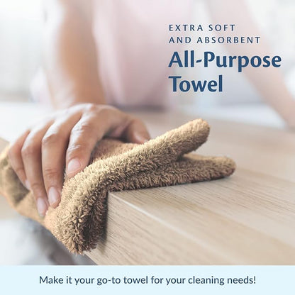 Car Care Essentials Wash Dry and Detail Towels, Set of 12, Beige, 100% Ring Spun Cotton, 16” X 27”, 4.25 lbs. per dz. Heavy Thick, Premium Multi-Purpose Towels