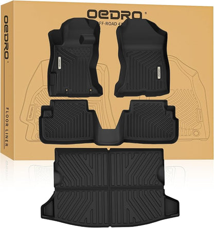 OEDRO Floor Mats Fit for 2018-2023 Subaru Crosstrek/ 2017-2023 Impreza, Custom Fit All Weather Subaru Crosstrek Accessories 2 Row Floor Mats & Cargo Liner Full Set Liners