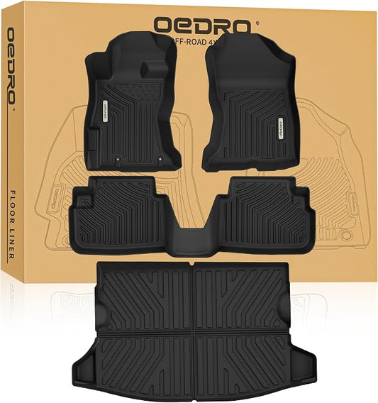 OEDRO Floor Mats Fit for 2018-2023 Subaru Crosstrek/ 2017-2023 Impreza, Custom Fit All Weather Subaru Crosstrek Accessories 2 Row Floor Mats & Cargo Liner Full Set Liners
