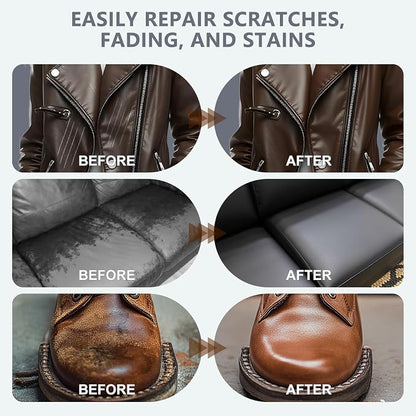 Leather Recoloring Balm with 100ml Mink Oil Conditioner | Maroon Repair Kit, Dye & Color Restorer for Furniture, Sofa, Car Seats, Bags | Restore Faded & Scratched Surfaces