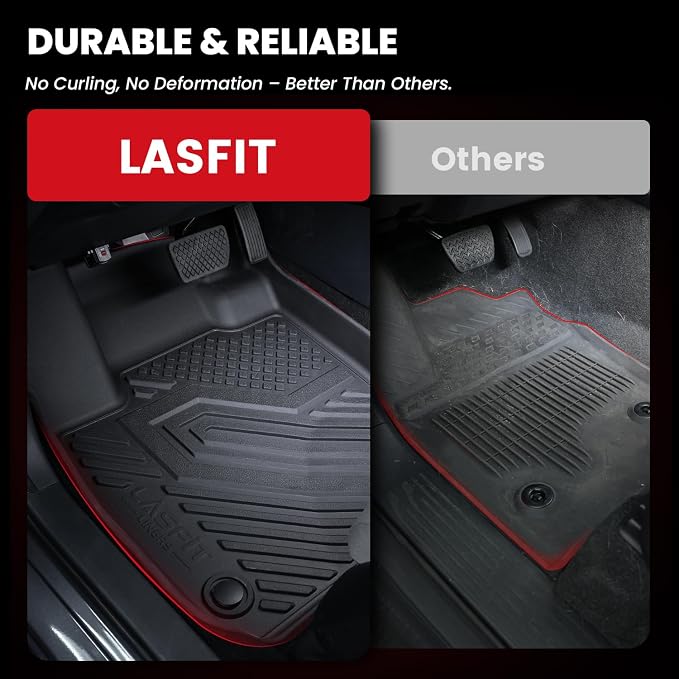 LASFIT Floor & Cargo & Seatback Mats for Kia Sportage 2026 2025 2024 2023 (Only Fit Gas, Not Fit Hybrid), All Weather TPE Custom Fit Floor Liners with Full Set Car Mats & Trunk Mats Accessories, Black