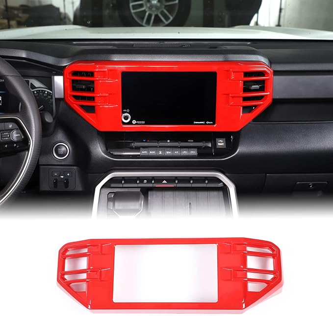 Aunginsy Center Console Air Outlet Trim Cover Compatible with Toyota Tundra/Sequoia 2022-2026, ABS Air Conditioning A/C Vent Panel Large Frame Decorative Cover Protector Accessories, For 8-inch Screen
