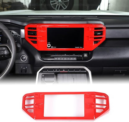 Aunginsy Center Console Air Outlet Trim Cover Compatible with Toyota Tundra/Sequoia 2022-2026, ABS Air Conditioning A/C Vent Panel Large Frame Decorative Cover Protector Accessories, For 8-inch Screen