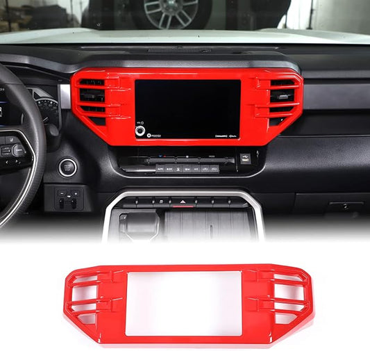 Aunginsy Center Console Air Outlet Trim Cover Compatible with Toyota Tundra/Sequoia 2022-2026, ABS Air Conditioning A/C Vent Panel Large Frame Decorative Cover Protector Accessories, For 8-inch Screen