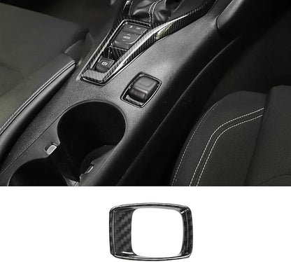 RT-TCZ Carbon Fiber Center Console Gear Shift Panel Trim Cover Cup Holder Frame Shift Knob Cover Sticker Interior Decoration Kit Accessories for 2017 2018 2019 2020 2021 2022 Chevrolet Camaro, 4 PCS