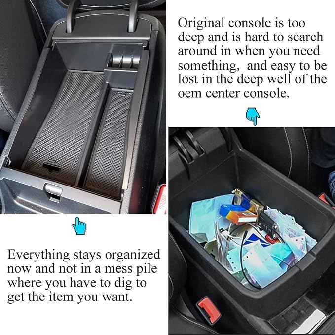 Center Console Armrest Storage Box Compatible with Hyundai Tucson 2016-2021 ABS Tray Insert Organizer Glove Pallet Phone Holder