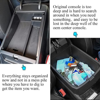 Center Console Armrest Storage Box Compatible with Hyundai Tucson 2016-2021 ABS Tray Insert Organizer Glove Pallet Phone Holder