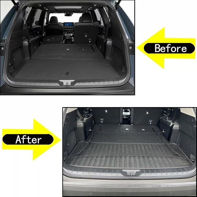 Rear Trunk Organizer Cargo Net Suitable for 2024 2025 2026 Toyota Grand Highlander Hybrid Limited Platinum Nightshade XLE LE Rear Trunk Mesh Cargo Storage Net Bag Grand Highlander Accessories